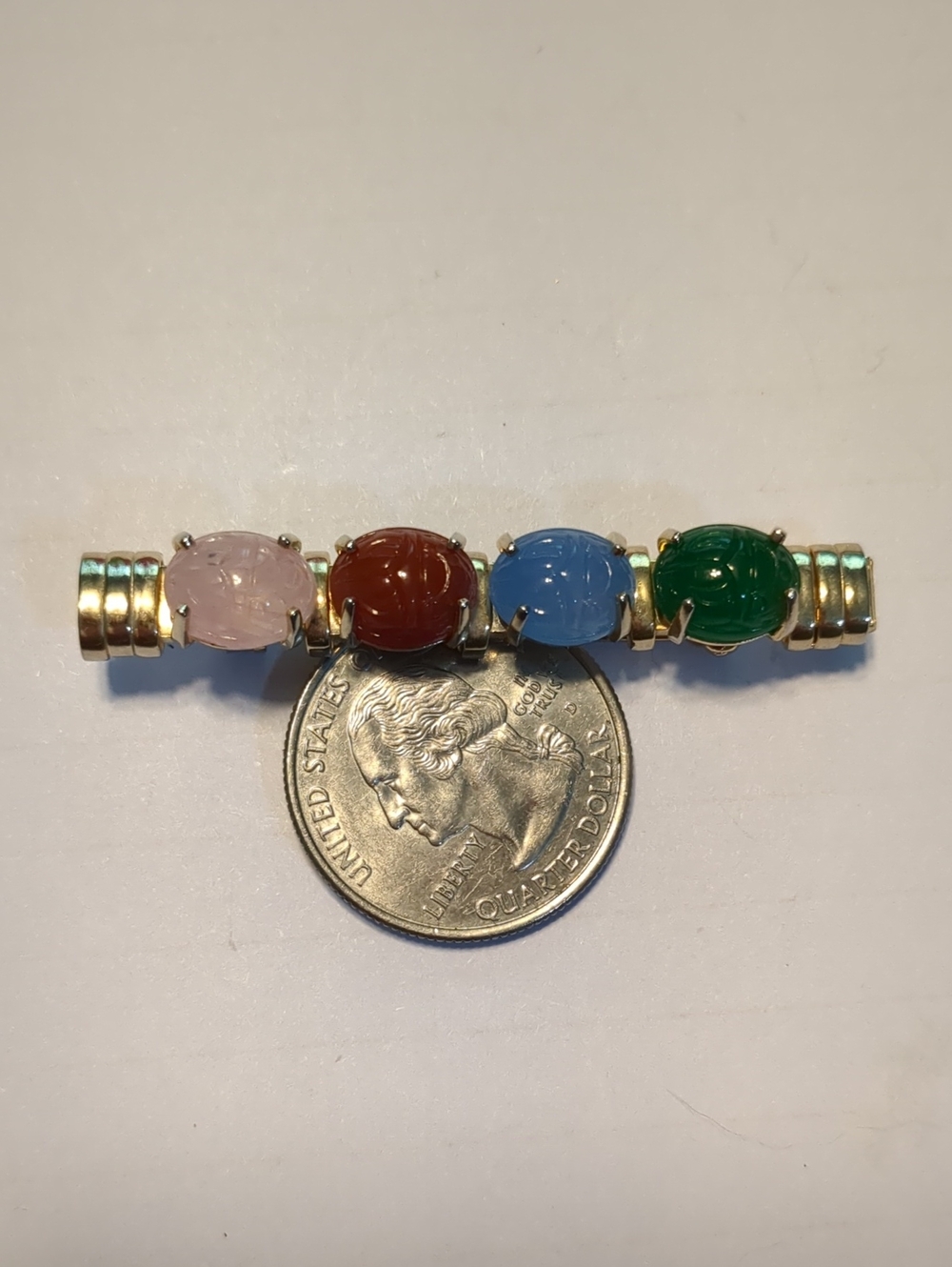 Gemstone Scarab Pin